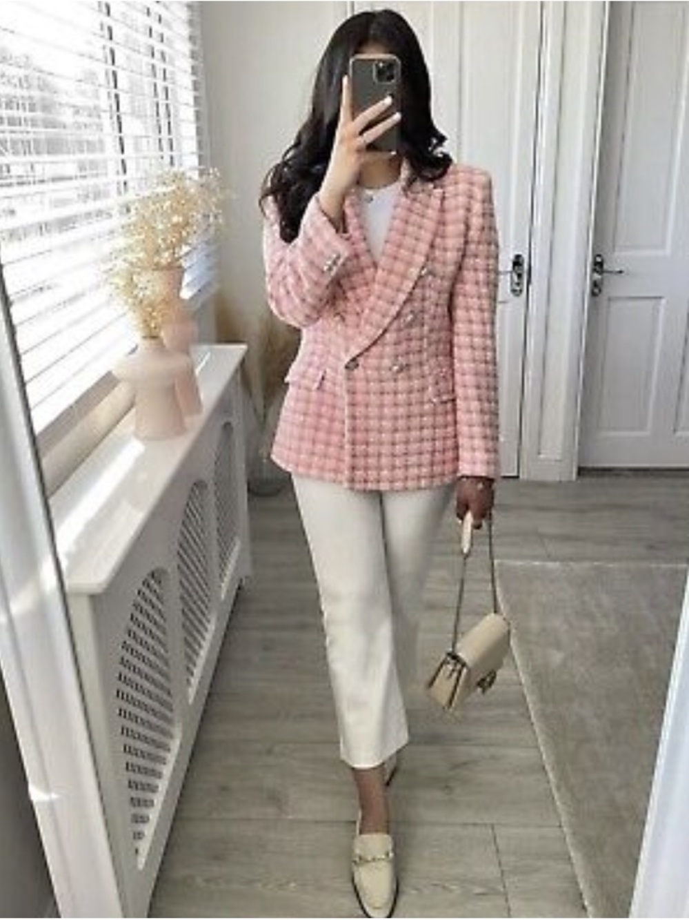 Zara Tweed Double-Breasted Blazer - Picture 15 of 17